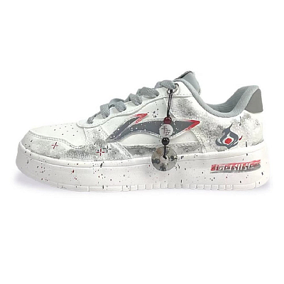 LiNing Pontoon Boats Slip Resistant Cushioning Abrasion Resistant Low Top Skateboard Shoes Men's White
