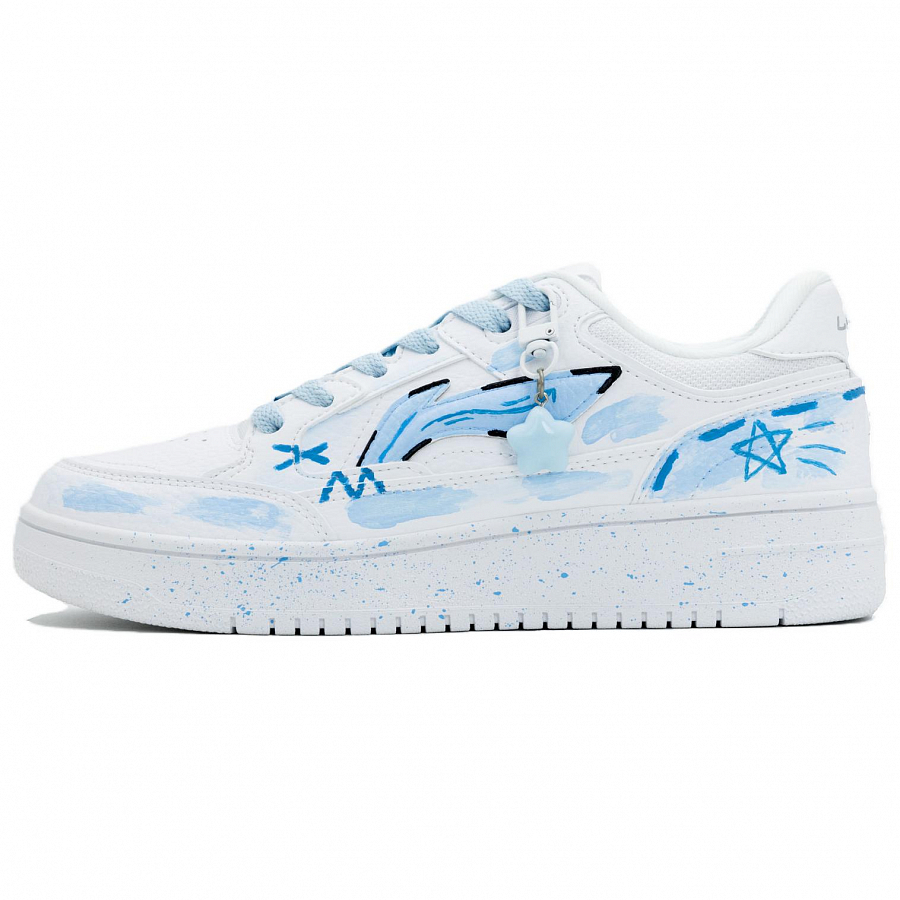 LiNing Tianji Slip Resistant And Abrasion Resistant Coverage Low Top Skateboard Shoes Unisex White Blue купить в интернет-магазине Yoocart с быстрой доставкой по России.