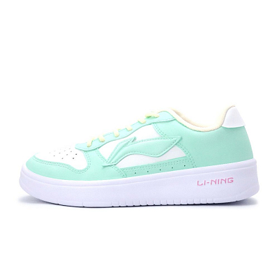 LiNing Pontoon Boats Lightweight Anti-Slip Low-Top Skateboard Shoes Women's Green White