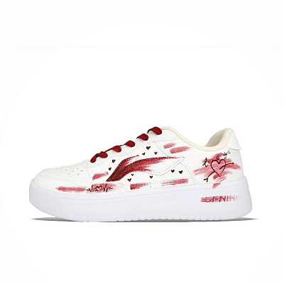 LiNing Pontoon Boats Anti Slip Wear Resistant Low Top Skateboard Shoes Unisex Burgundy