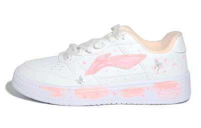 LiNing Pontoon Boats Abrasion Resistant Slip Resistant Low top Skateboard Shoes Women's White
