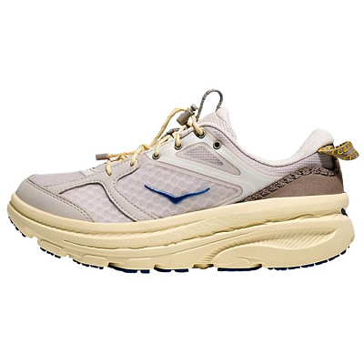 HOKA ONE ONE Bondi B3LS Slip Resistant, Abrasion Resistant, Breathable, Rebound Low Top Casual Shoes Unisex Gray Yellow