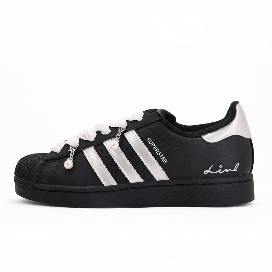 Adidas Originals SUPERSTAR Coverage Low Top Skateboard Shoes Unisex Black Silver купить в интернет-магазине Yoocart с быстрой доставкой по России.