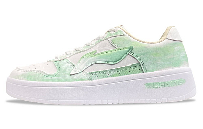 LiNing Pontoon Boats Anti Slip And Wear Resistant Height Increasing Low Top Skateboard Shoes Women's Light Green