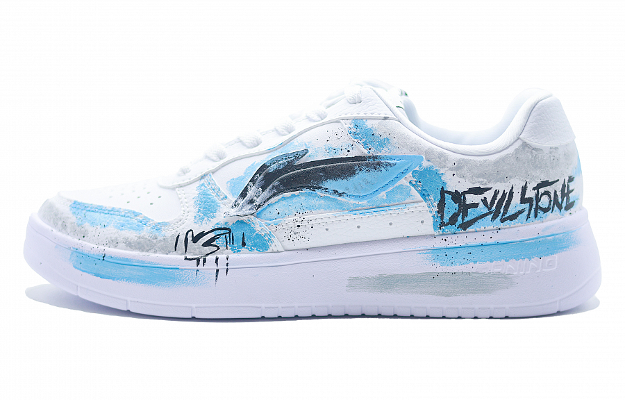 LiNing Pontoon Boats Slip Resistant, Abrasion Resistant, Breathable Low Top Skateboard Shoes Men's White Blue Black купить в интернет-магазине Yoocart с быстрой доставкой по России.