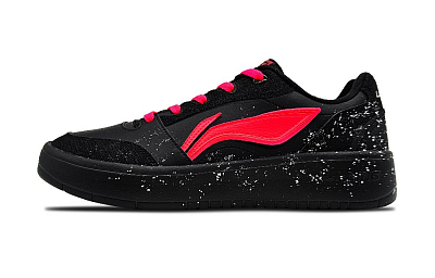 LiNing Yuanbao V3 Anti-Slip Wear-Resistant Low-Top Skateboard Shoes Men's Black Rose Red