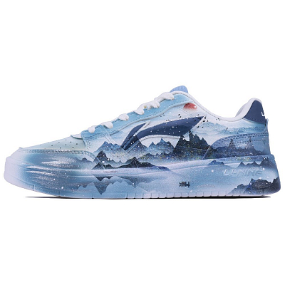 LiNing Acer Truncatum Slip-Resistant Cushioning Abrasion-Resistant Low-Top Skateboard Shoes Men's Peacock Blue