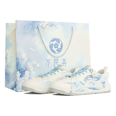 LiNing Yuan Chu Anti Slip Wear Resistant Low Top Skateboard Shoes Men's Blue White