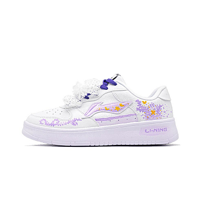 LiNing Pontoon Boats Cushioning, Wear Resistant Low Top Skateboard Shoes Unisex Purple