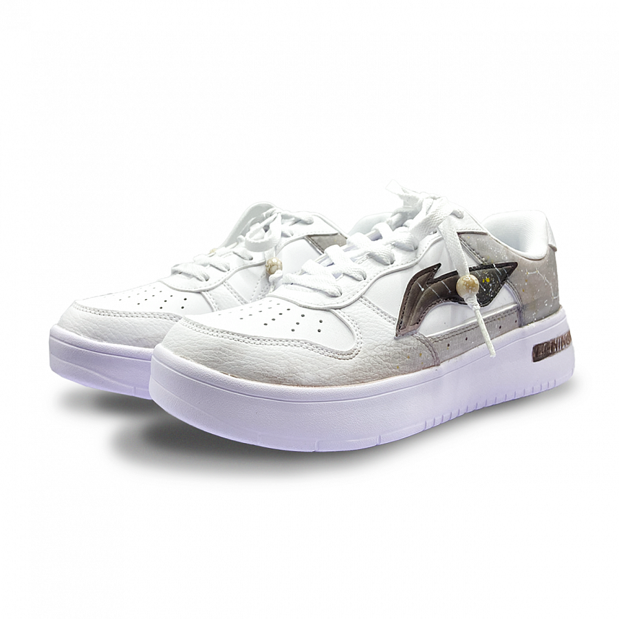 LiNing Pontoon Boats Anti-Slip Wear-Resistant Low-Top Skateboard Shoes Unisex White Gray купить в интернет-магазине Yoocart с быстрой доставкой по России.