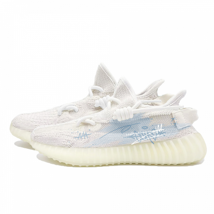 Adidas Originals Yeezy Boost 350 V2 Blue Mist Love Letter Abrasion Resistant Low Top Casual Shoes Unisex Blue купить в интернет-магазине Yoocart с быстрой доставкой по России.