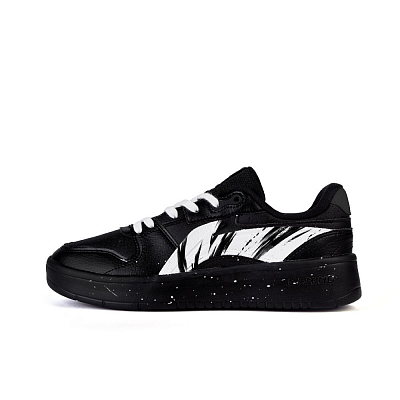 LiNing Slip Resistant Cushioning Abrasion Resistant Low Top Skateboard Shoes Men's Black White