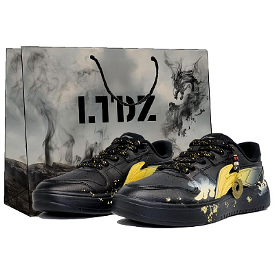 LiNing Slip Resistant Abrasion Resistant Low top Skateboard Shoes Men's Black