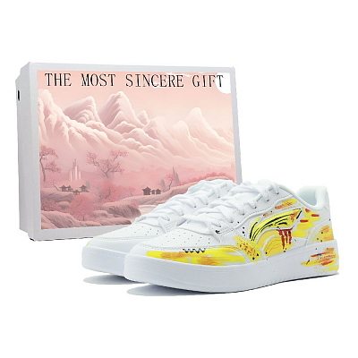 LiNing Acer Truncatum Slip Resistant Cushioning Abrasion Resistant Low Top Skateboard Shoes Men's White