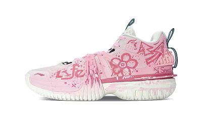 LiNing Storm 2024 Shock Absorbers Slip Resistant Breathable Low Top Basketball Shoes Men's Pink