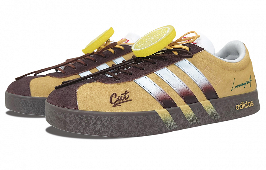 Adidas VL COURT 2.0 Abrasion Resistant Low top Skateboard Shoes Unisex Yellow Brown купить в интернет-магазине Yoocart с быстрой доставкой по России.