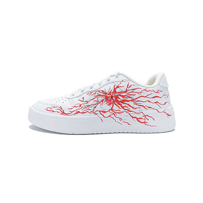 LiNing Pontoon Boats Coverage Slip Resistant And Abrasion Resistant Low Top Skateboard Shoes Unisex White Red