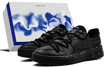 LiNing Anti-Slip Wear-Resistant Low-Top Skateboard Shoes Men's Black White