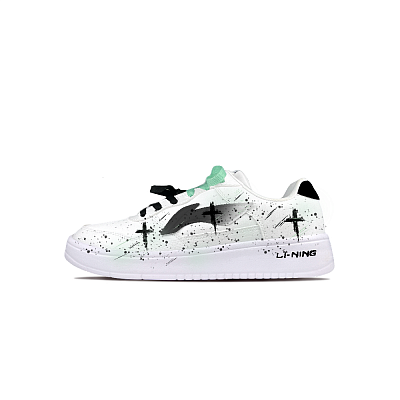 LiNing Pontoon Boats Anti Slip And Wear Resistant Lightweight Low Top Skateboard Shoes Unisex White Black