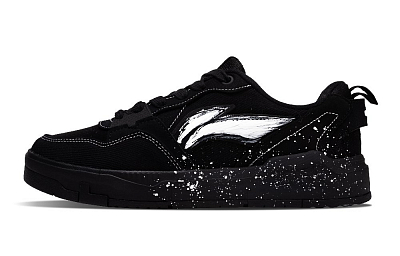 LiNing Yuan Chu Slip Resistant Shock Absorbers With Abrasion Resistant Properties Low Top Skateboard Shoes Men's Black
