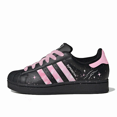 Adidas Originals Superstar 2 Skateboard Shoes Women's Low Top Black Fan