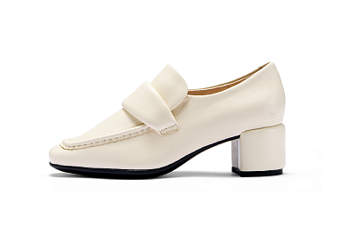 Ecco 35 Square Toe Molded Loafers Women's Ice White 291903