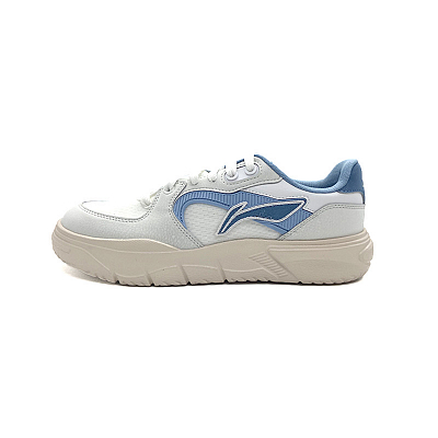LiNing Slip Resistant, Lightweight, And Breathable Low Top Skateboard Shoes Men's White Gray Blue
