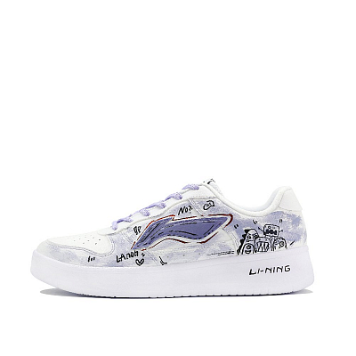 LiNing Pontoon Boats Slip Resistant, Abrasion Resistant, And Balanced Low Top Skateboard Shoes Men's Light Purple