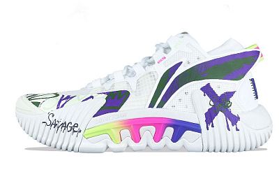 LiNing Badfive 2 Low Wear-Resistant Support Rebound Low-Top Basketball Shoes Men's Purple White