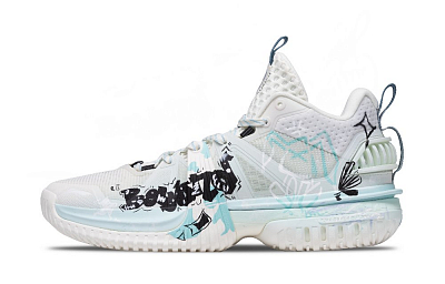 LiNing Storm 2024 Shock Absorbers Slip Resistant Abrasion Resistant Low Top Basketball Shoes Men's White Cyan