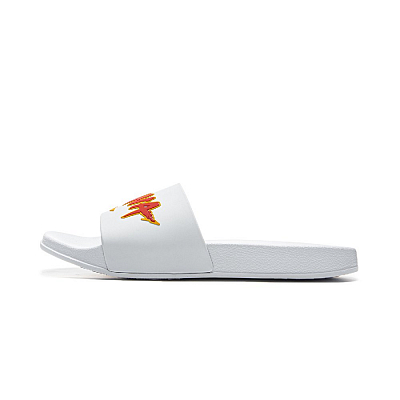 LiNing Quick Drying Slip Resistant Slide Slippers Unisex White
