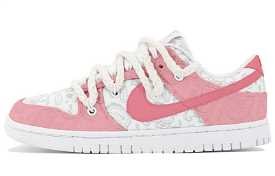 Nike Dunk Low ESS 'White Paisley' Low Top Skateboard Shoes Women's Cherry Blossom Pink