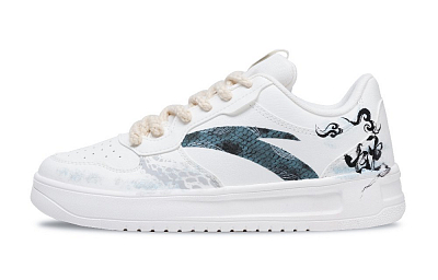 Anta Lightweight Breathable And Wear-Resistant Low-Top Skateboard Shoes Men's White Gray Green