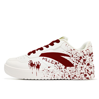 Anta Blood Red Assassin Slip-Resistant Cushioning Wear-Resistant Low-Top Skateboard Shoes Men's Red