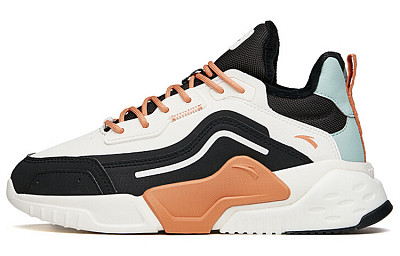 ANTA Leather Fleeced Running Shoes 'White Orange Black' Women's