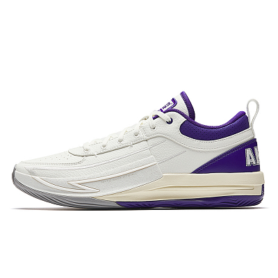 Anta Fengmang 1 Cushioning Anti-Slip And Wear-Resistant Low-Top Nitrogen Technology Basketball Shoes Men's White Purple