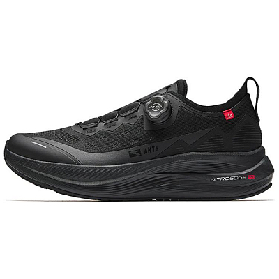 Anta Unique Abrasion Resistant Support Rebound Low Top Sprint Running Shoes Men's Black