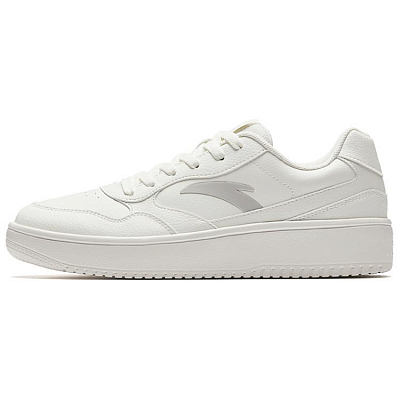 Anta Lightweight Cushioned Height Increase Wear-Resistant Lightweight Low-Top Skateboard Shoes Men's White Gray