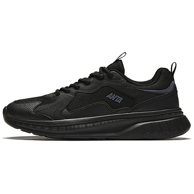 Anta Life Collection Cushioned Slip-Resistant Low-Top Casual Shoes Men's Black Gray