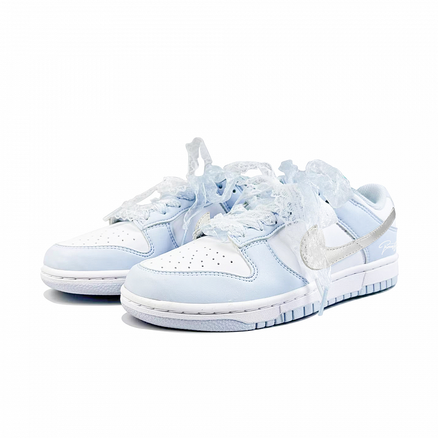 Nike Dunk Abrasion Resistant Low Top Skateboard Shoes Unisex Silver Blue купить в интернет-магазине Yoocart с быстрой доставкой по России.