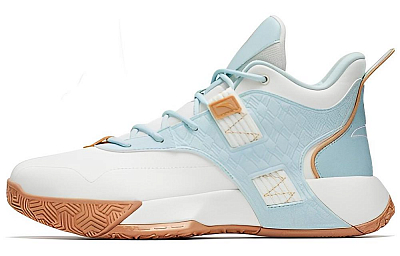 Anta SpeedRider 2nd Generation Cushioning Anti-Slip And Wear-Resistant Mid-Top Basketball Shoes Men's White Blue Pink