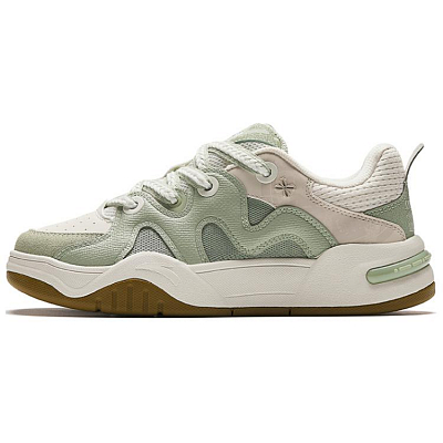 Anta Anti-Slip And Wear-Resistant Lightweight Low-Top Skateboard Shoes Women's White Green