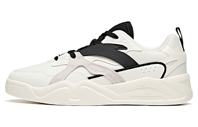 Anta Slip-Resistant Cushioning Wear-Resistant Low-Top Skateboard Shoes Men's Black White