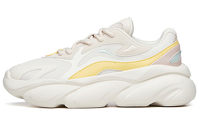 ANTA Life Collection Chunky Sneakers Women's Low-Top White Yellow