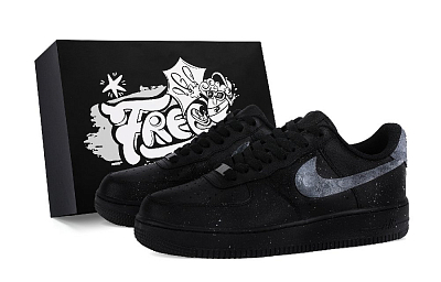 Nike Air Force 1 Abrasion Resistant Low Top Skateboard Shoes Unisex Black