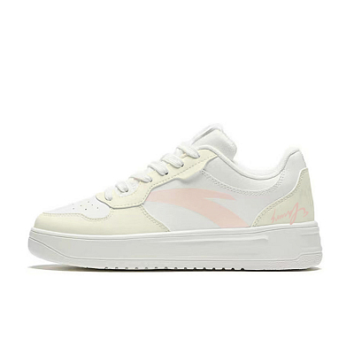 Anta Anti Slip And Wear Resistant Breathable Low Top Skateboard Shoes Unisex White Yellow