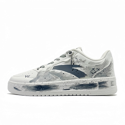 Anta Relaxed Thermal Slip Resistant Cushioning Low Top Skateboard Shoes Unisex Gray White