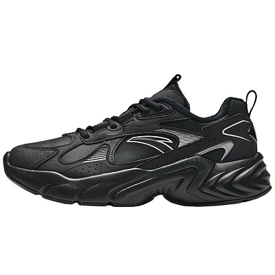 Anta Running Collection Anti Slip Wear Resistant Low Top Running Shoes Men's Black White Silver