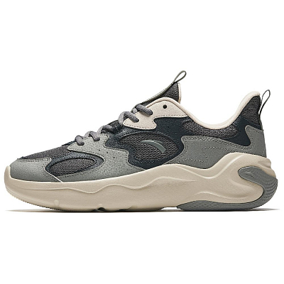 Anta Anti-Slip And Wear-Resistant Breathable Low-Top Casual Shoes Men's Gray Black