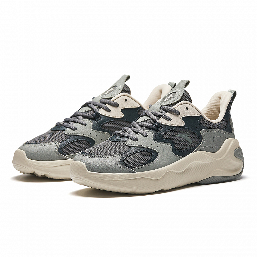 Anta Anti-Slip And Wear-Resistant Breathable Low-Top Casual Shoes Men's Gray Black купить в интернет-магазине Yoocart с быстрой доставкой по России.